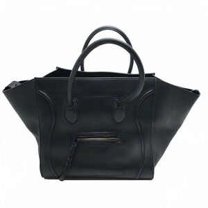 Celine Square Phantom Luggage Handbag Black Calfskin